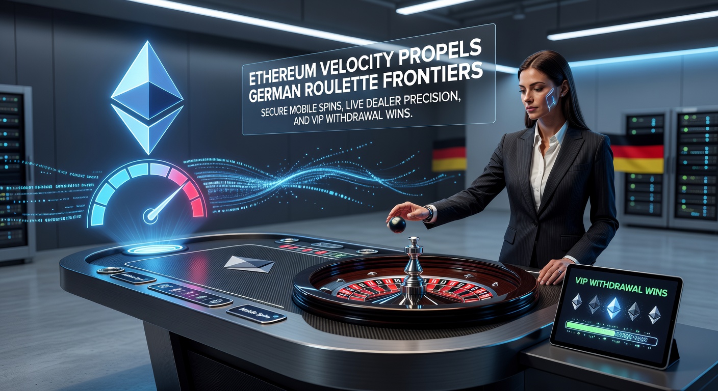 Ethereum-Transaktionen beschleunigen ein mobiles Roulette-Rad mit Live-Dealer im Hintergrund und sicheren VIP-Auszahlungen