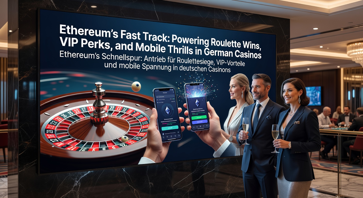 Ethereum-Transaktionen beschleunigen Roulette-Spiele in einem modernen deutschen Casino mit mobilen Geräten und VIP-Elementen