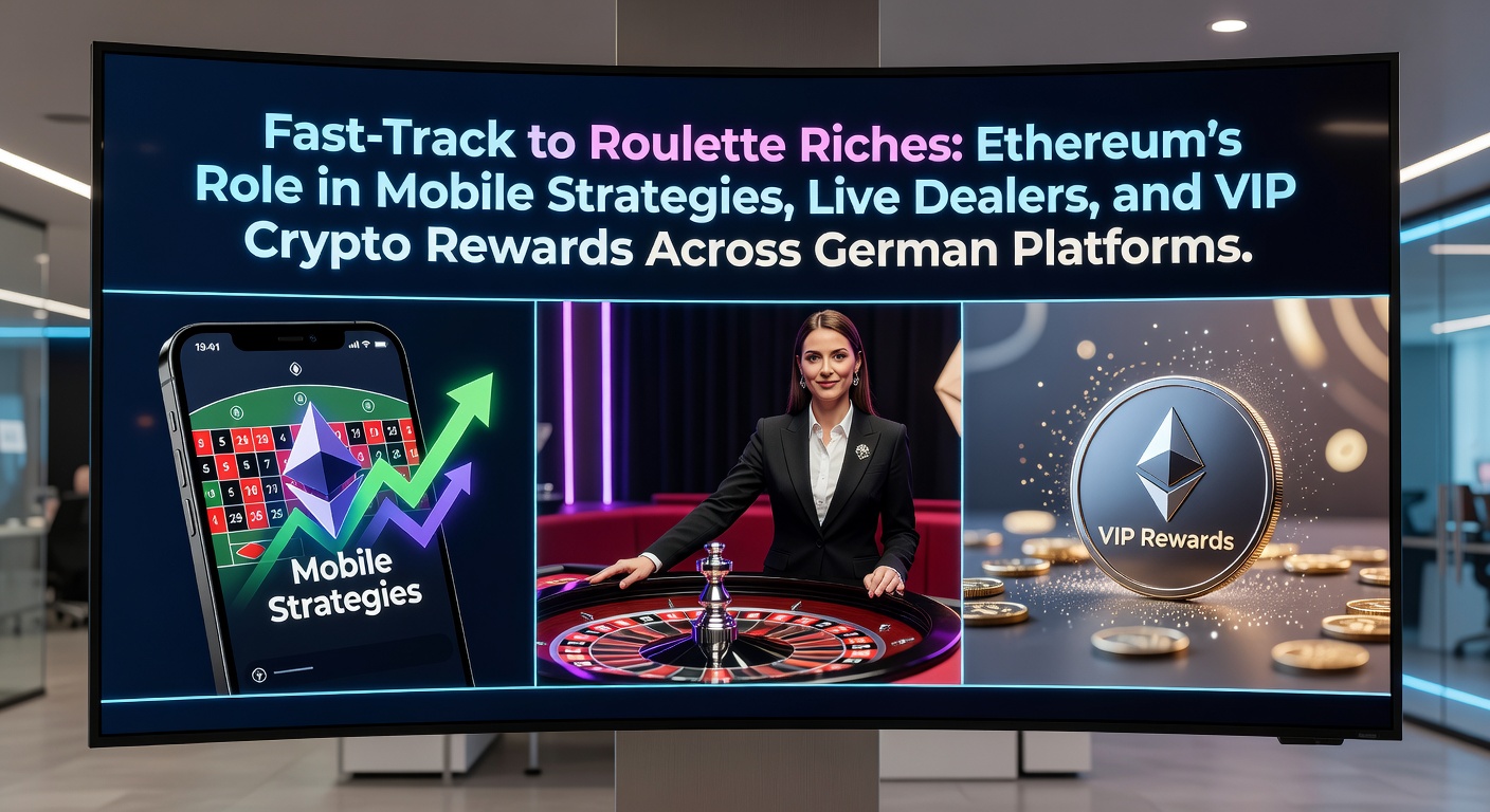 Ethereum-Transaktionen beschleunigen ein Roulette-Rad auf einem Smartphone-Bildschirm in einem modernen deutschen Casino-Setting