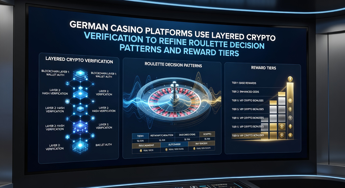 Darstellung einer deutschen Casino-Plattform mit Krypto-Verifizierung und Roulette-Interface