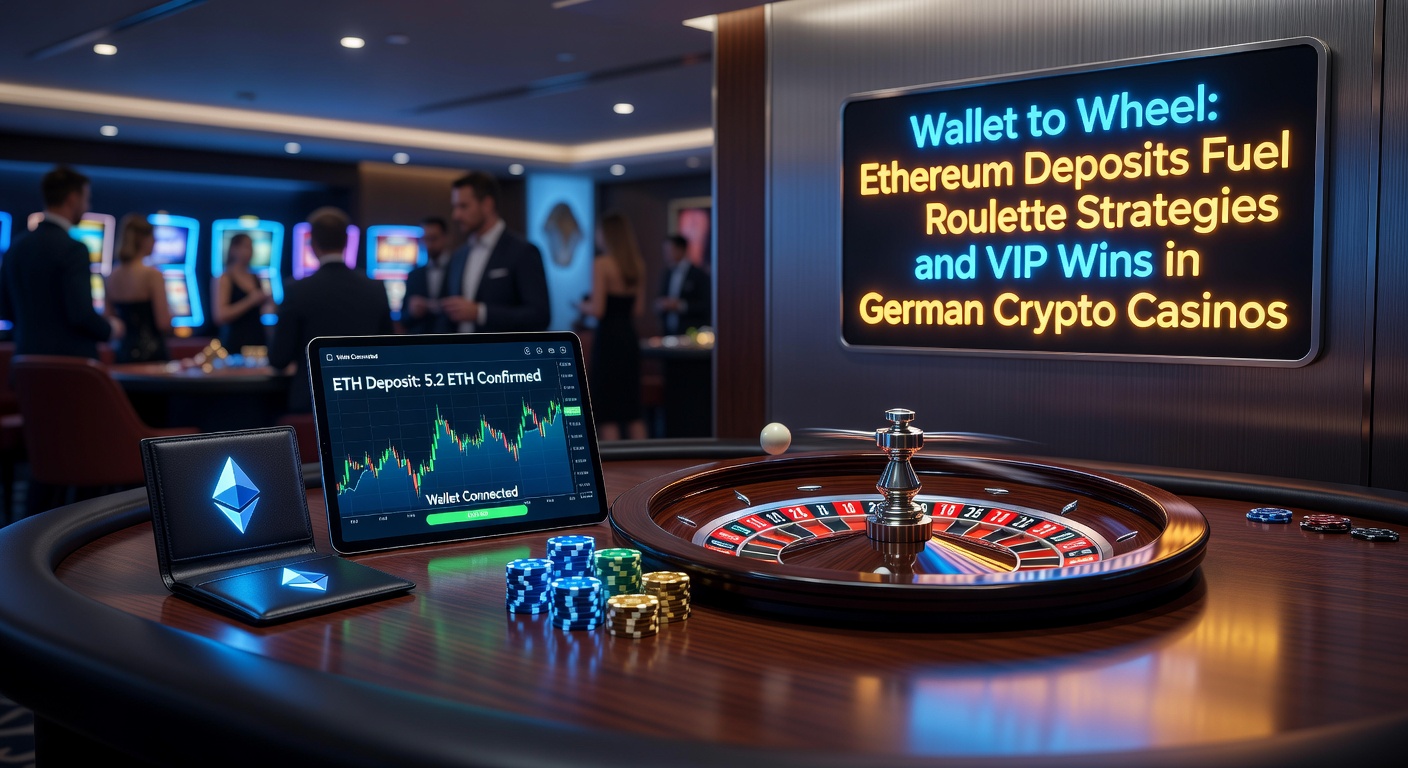 Ethereum-Wallet öffnet sich zu einem leuchtenden Roulette-Rad in einem modernen deutschen Krypto-Casino-Ambiente